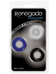 Набор из трех колец на пенис Renegade Stamina Rings – разноцветные