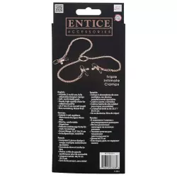 Зажимы для сосков и половых губ с цепью Entice Triple Intimate Clamps