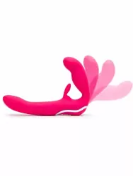 Безремневой страпон Happy Rabbit Strap-on, 14 см, силикон, розовый