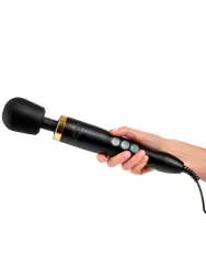 Мощный вибратор Doxy Die Cast, 37 см, силикон, черный с золотым