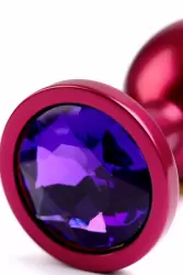 Легкая металлическая анальная пробка TOYFA Metal с кристаллом - в ассортименте