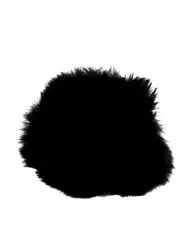 Анальная пробка Kanikule,серебристая с черным заячьим хвостиком, размер S