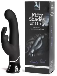 Перезарежаемый вибратор со стимуляцией клитора Greedy Girl - серый