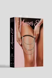 Подвязка с декоративной цепочкой в кристаллах, Amor El, размер OS, черная