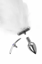 Анальная втулка со светящимся хвостом. 5.5 см, металл