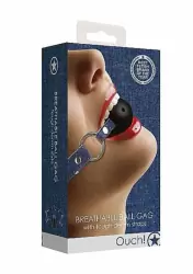 Джинсовый кляп-шарик With Roughend Denim Straps