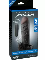 Реалистичная вибронасадка удлинитель Pipedream Vibrating Real Feel 2 Extension, 16,5 см, черный