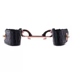 Элегантнаые наручники Entice Universal Cuff Links, с золотистой металлической застежкой, 26,7 см, черные