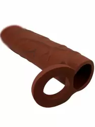 Реалистичная насадка-удлинитель Baile Kaile, с подхватом мошонки, ТПР, 15 см