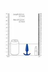 Анальная пробка для ношения Slim Butt Plug, 8,3 см, силикон, голубой