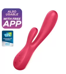 Вибромассажер Satisfyer Mono Flex с возможностью управления через приложение - красный