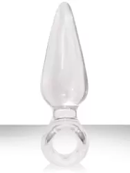 Анальная пробка большая с кольцом Jolie Pleasures - Clear