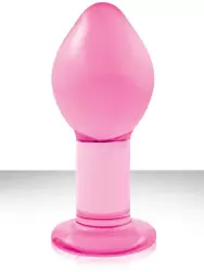 Большая анальная пробка Crystal Premium Glass - Pink