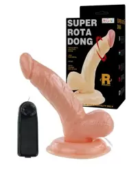 Реалистичный дилдо с ротацией на присоске Super Rota Dong – телесный