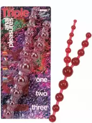 Тройные анальные шарики Triple Anal Pleasures – красный