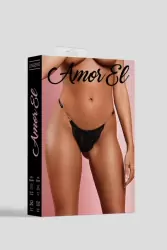 Ажурные стринги с цепью, Amor El, размер M, черные