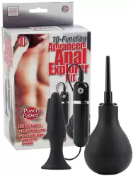 Анальный набор 10-Function Advanced Anal Explorer Kit с вибрацией – черный