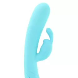 Вибромассажер Impress Rabbit со стимуляцией клитора – голубой