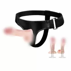 Женский страпон с 2 сменными реалистичными насадками Ultra Passionate Harness – телесный