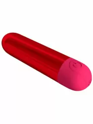 Перезаряжаемая вибропуля Baile Kiwi, 10 режимов, 8 см, красная