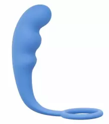 Анальный стимулятор с эрекционным кольцом Mountain Range Anal Plug – синий