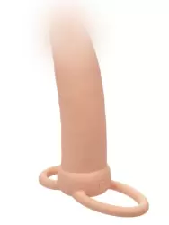 Реалистичная вибронасадка Rechargeable Thick Dual Penetrator, для двойного проникновения, 14 см, силикон, телесный