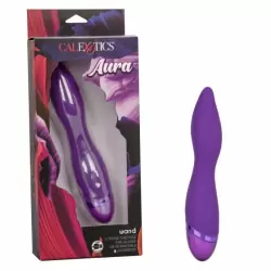 Изогнутый вибратор AURA WAND, 12 режимов, 21,5 см, силикон, фиолетовый