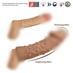 Реалистичная насадка на пенис с пупырышками, Kokos, размер L