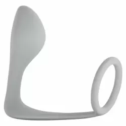 Мужской анальный стимулятор с кольцом на пенис Button Anal Plug Grey 4216-02Lola