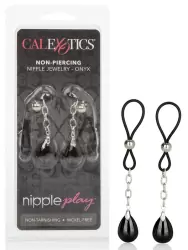 Зажимы на соски Non-Piercing Nipple Jewelry - Onyx с подвесками – черный