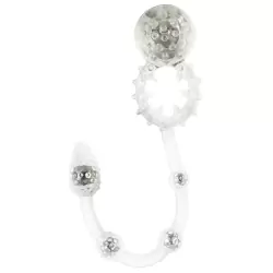 Эрекционное виброкольцо с анальной цепочкой One Touch Plus Couple's Enhancer