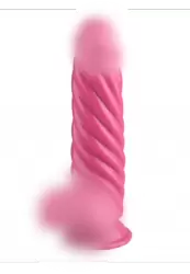 Рельефный фаллоимитатор 21 см, розовый