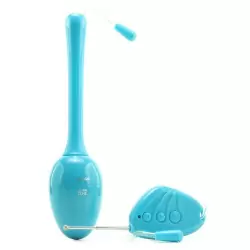 Вибро-яйцо Dew Drop с пультом управления – голубое
