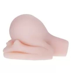 Мастурбатор полуторс в позе догги-стайл Smooth Pussy & Ass с вибрацией и голосом – телесный