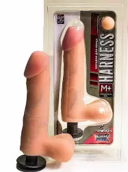 Насадка для страпона Харнесс Medium Plus Size с мошонкой – телесный 