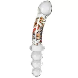 Двусторонняя анальная пробка Inked Glass из стекла – прозрачный