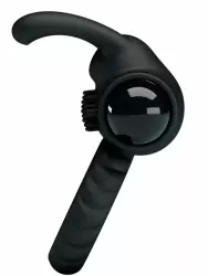 Эрекционное виброкольцо EUDORA с клиторальной щеточкой и ушками, 5,5 см, черный