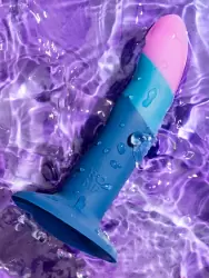 Изогнутый фаллоимитатор Romp Piccolo, 14 см, силикон, синий