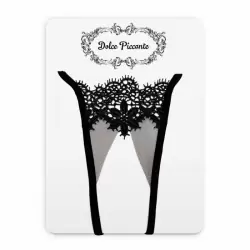 Черные кружевные трусики ручной работы Dolce Piccante Аlbori с доступом - S