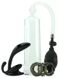 Вакуумная помпа  His Essential Pump Kit и анальный стимулятор – черный