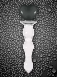 Анальный стимулятор из стекла Crystal Heart of Glass - Charcoal