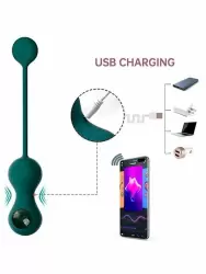 Тренажер Кегеля Magic Motion Crystal Duo, 10 режимов, 20 см, темно-зеленый