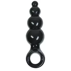 Анальная пробка с кольцом Jolie Ripples Mini – черная