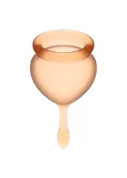 Набор менструальных чаш Satisfyer Feel good Menstrual Cup, 15 и 20 мл, силикон, оранжевый