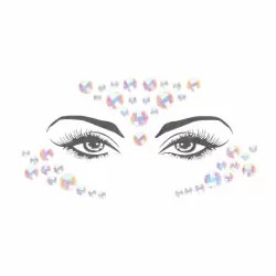 Декоративное украшение (камни) на клеевой основе Body Jewelry Stickers - Face - Glow in the Dark - O