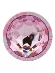Анальная пробка Kanikule, с ограничителем в форме кристалла, размер S, светло-розовая