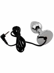 Алюминиевая анальная пробка с электростимуляцией