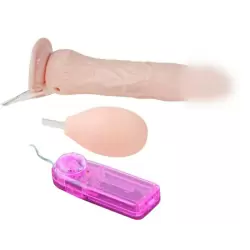 Реалистичный фаллоимитатор с вибрацией и эффектом семяизвержения Eros Foutain – телесный