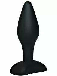 Гладкая анальная пробка Black Velvets, 9 см, силикон, черный