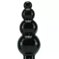 Анальная пробка с кольцом Jolie Ripples Large – черная